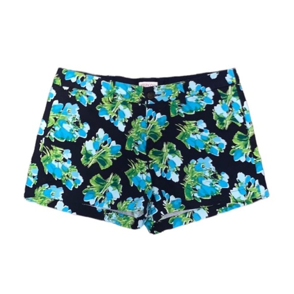 Merona women’s shorts floral print blue and green size 10